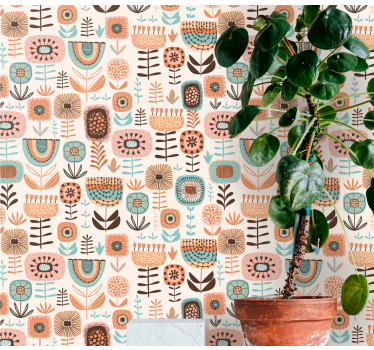 Carta da parati floreale botaniche stilizzate - TenStickers