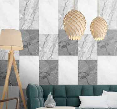 Carta da parati effetto marmo elegante venatura grigia - TenStickers