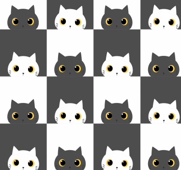 Carta da parati per camera da letto Gatti in bianco e nero su pel - TenStickers