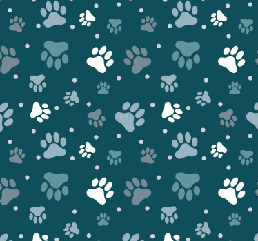 Carta da parati per camera da letto Orme di cani bianchi e grigi - TenStickers