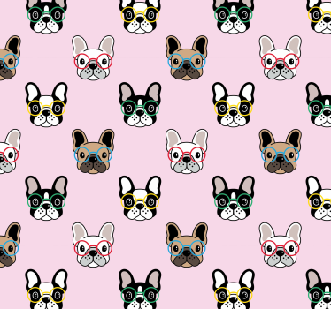 Carta da parati bulldog francese con occhiali - TenStickers