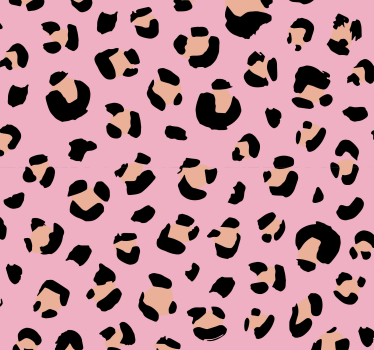 Carta da parati cameretta Motivo leopardo acquerello nero e rosa - TenStickers