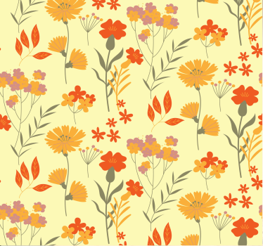 Carta da parati floreale motivo floreale autunnale - TenStickers