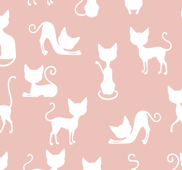 Carta da parati per camera da letto Gatti che si allungano astrat - TenStickers