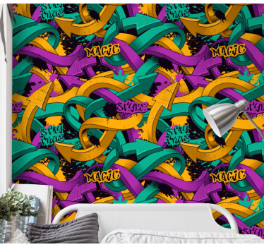 Carta da parati per ragazzi frecce di graffiti realistici - TenStickers