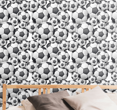 Carta da parati cameretta sfere di calcio - TenStickers