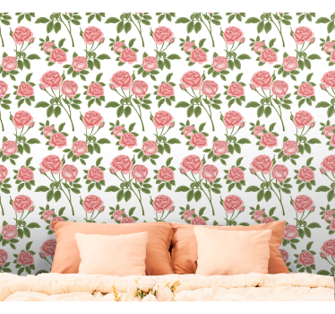 Carta da parati a fiori Rose stampate a fiori - TenStickers