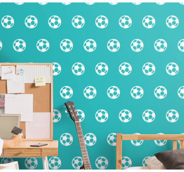 Carta da parati camera ragazzi modello di palloni da calcio - TenStickers