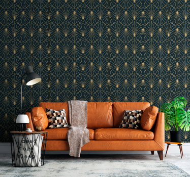 Carta da parati moderna forme geometriche dorate - TenStickers