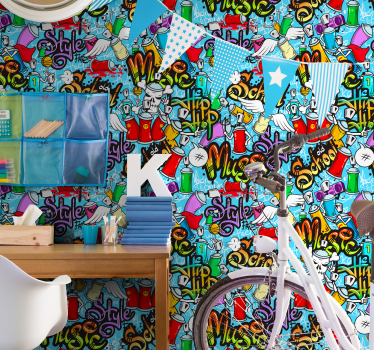 Arte carta da parati stile graffiti - TenStickers