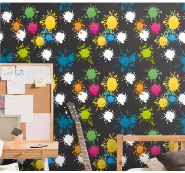 Carta da parati camera ragazzi motivi splatter - TenStickers