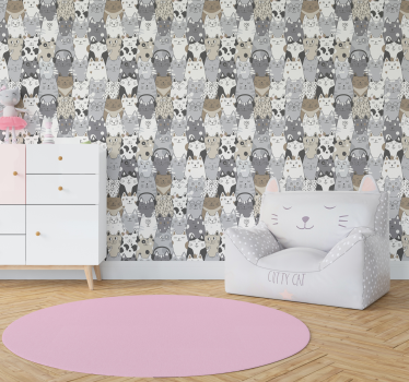 Carta da parati bambini gatti cartoni animati - TenStickers