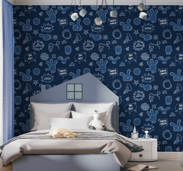 Carta da parati blu navy stile comico - TenStickers