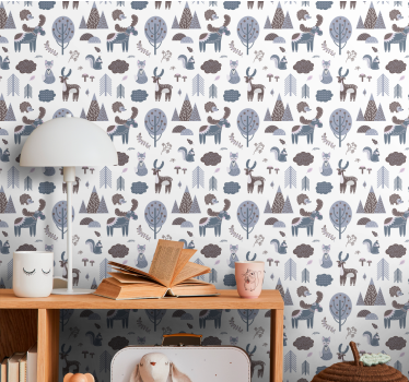 Carta da parati per camera da letto animali nordici - TenStickers