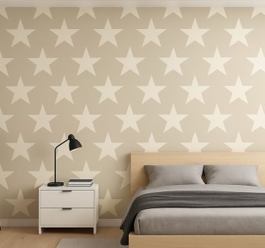 Carta da parati camera ragazzi motivo a stelle beige - TenStickers