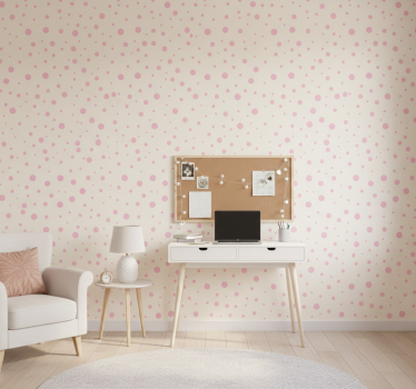 Carta da parati camera ragazzi pois eleganti rosa - TenStickers