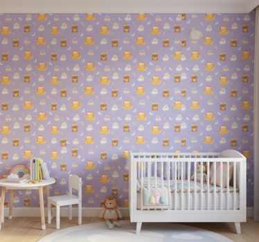 Carta da parati cameretta animali baby e arcobaleni - TenStickers