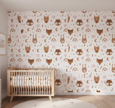Carta da parati cameretta animali del bosco - TenStickers