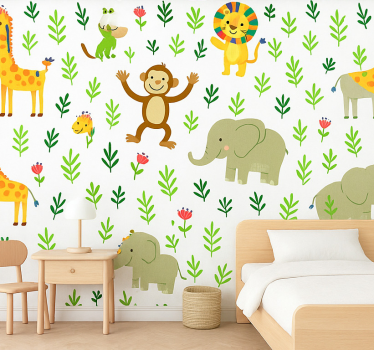 Carta da parati cameretta animali felici e carini - TenStickers