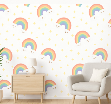 Carta da parati cameretta arcobaleno bambini - TenStickers