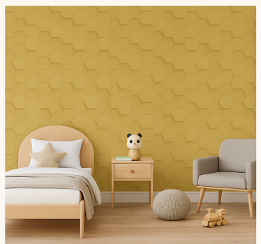 Carta da parati cameretta favo d'oro realistico - TenStickers