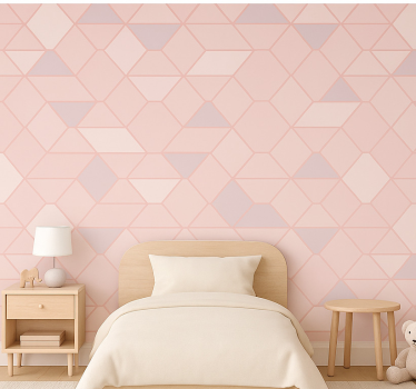 Carta da parati cameretta figure astratte rosa moderne - TenStickers