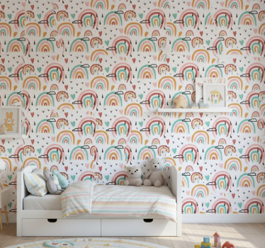 Carta da parati cameretta motivo arcobaleno vivace - TenStickers