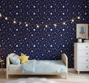Carta da parati cameretta motivo notte stellata - TenStickers