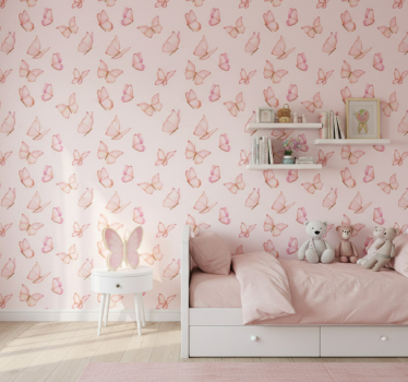 Carta da parati cameretta motivo rosa - TenStickers