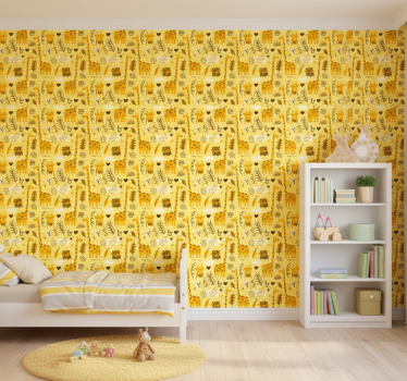 Carta da parati cameretta motivo savana gialla - TenStickers