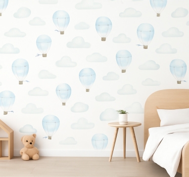 Carta da parati cameretta nuvole acquerello blu - TenStickers