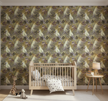 Carta da parati cameretta pappagalli amazonici stile scandinavo - TenStickers