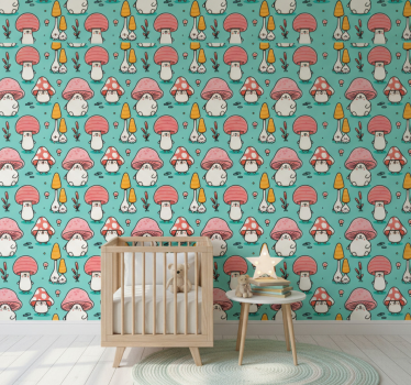 Carta da parati cameretta personaggi fungo baby - TenStickers