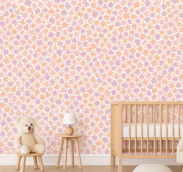 Carta da parati cameretta piccoli fiori pastello - TenStickers