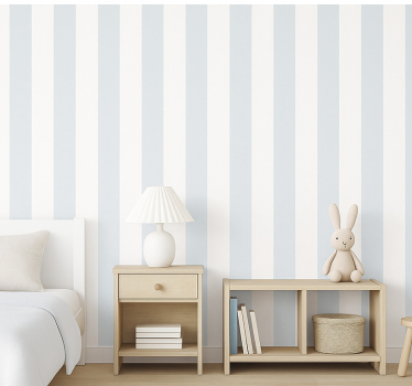 Carta da parati cameretta righe blu e bianche - TenStickers