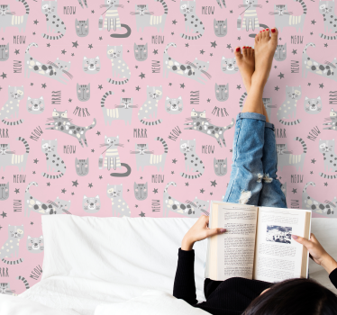 Carta da parati con animali Gatti alla moda - TenStickers