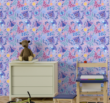carta da parati con farfalle colorate - TenStickers