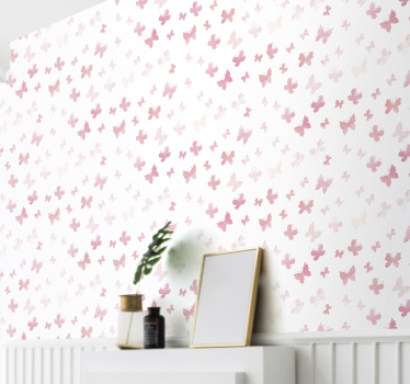 Carta da parati con farfalle rosa - TenStickers