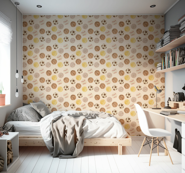 Carta da parati ragazzi con palloni stile vintage - TenStickers