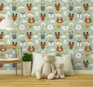 Carta da parati per bambini con animali - TenStickers