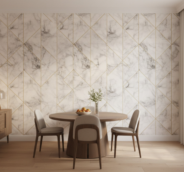 Carta da parati effetto marmo design elegante a griglia - TenStickers