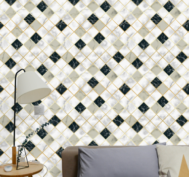 Carta da parati effetto marmo elegante motivo a diamante - TenStickers