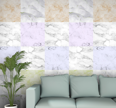 Carta da parati effetto marmo mosaico strutturato - TenStickers