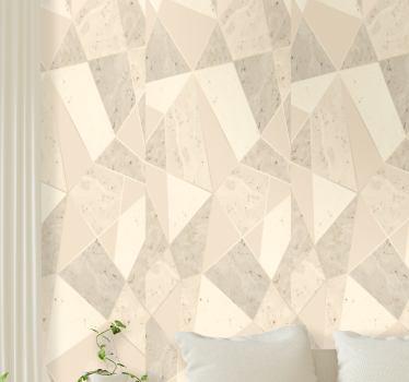 Carta da parati effetto marmo motivo geometrico beige - TenStickers