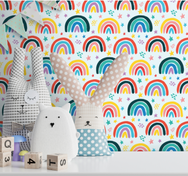Carta da parati cameretta collage di farfalle arcobaleno - TenStickers