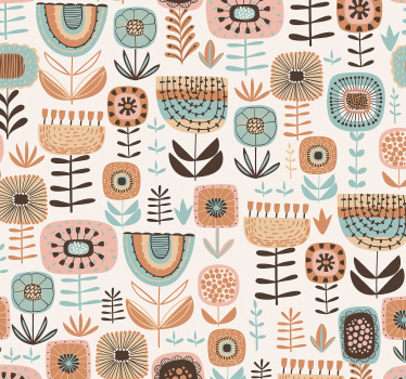 Carta da parati floreale botaniche stilizzate - TenStickers