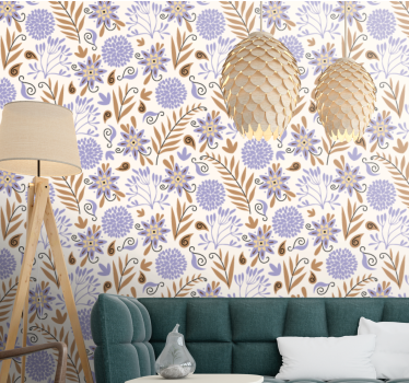 Carta da parati floreale composizione a motivi floreali - TenStickers