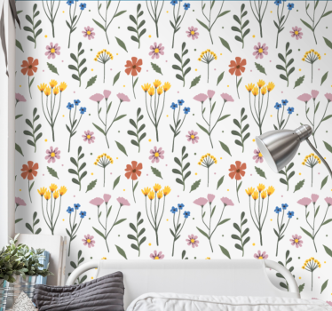 Carta da parati floreale design floreale vivace - TenStickers