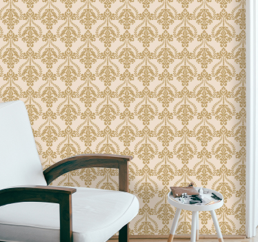 Carta da parati vintage texture dettagli beige floreali - TenStickers
