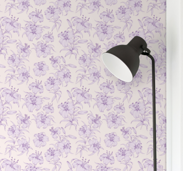 Carta da parati floreale elegante motivo viola - TenStickers